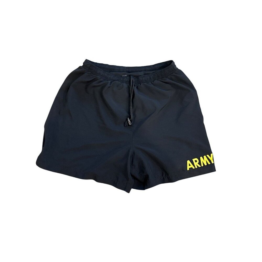 Army Physical Fitness Shorts Medium Black Polyester & Spandex Elastic Waist